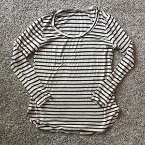 Black/Oatmeal Stripe Top